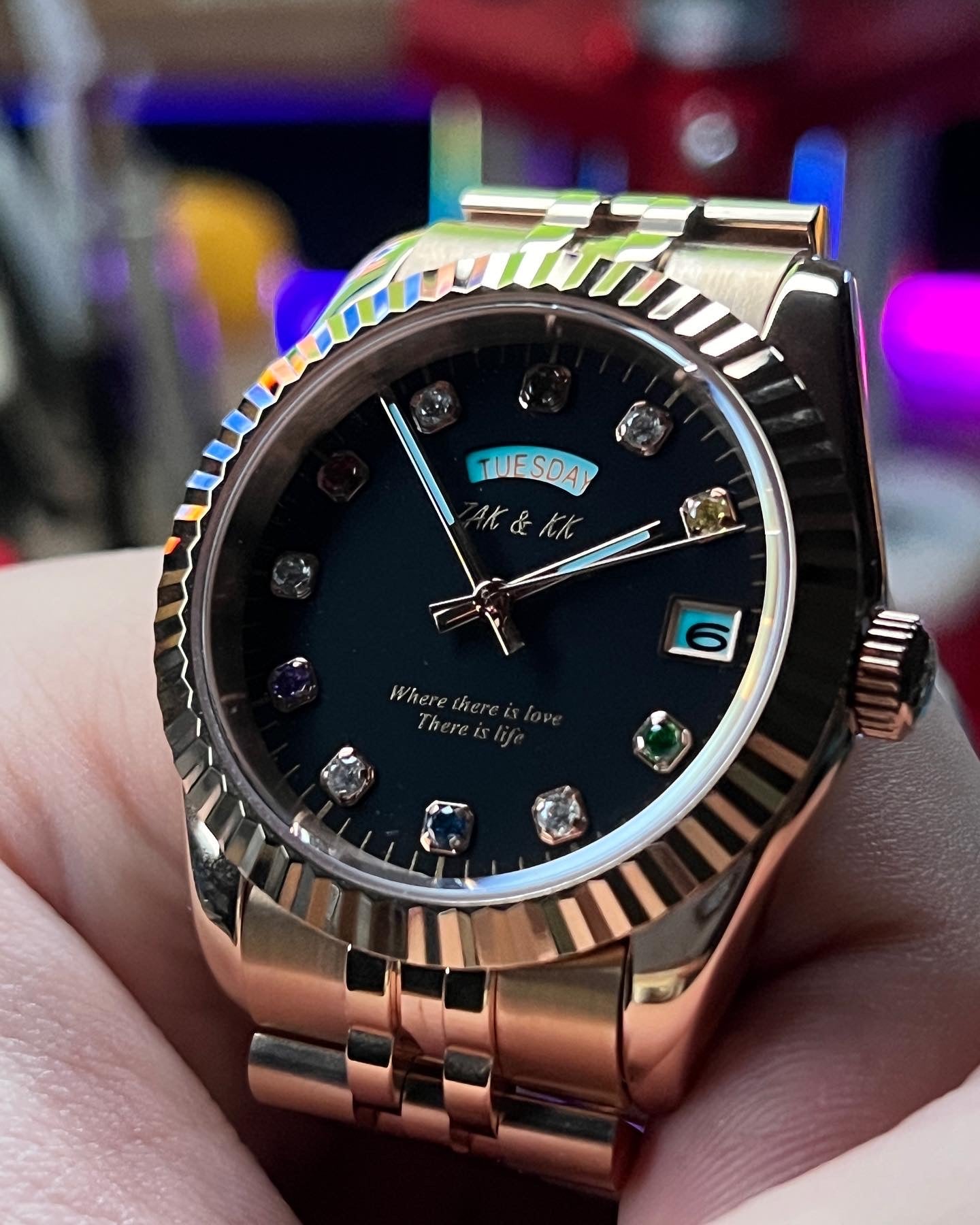 Seiko Baguette Rainbow: Rose Gold