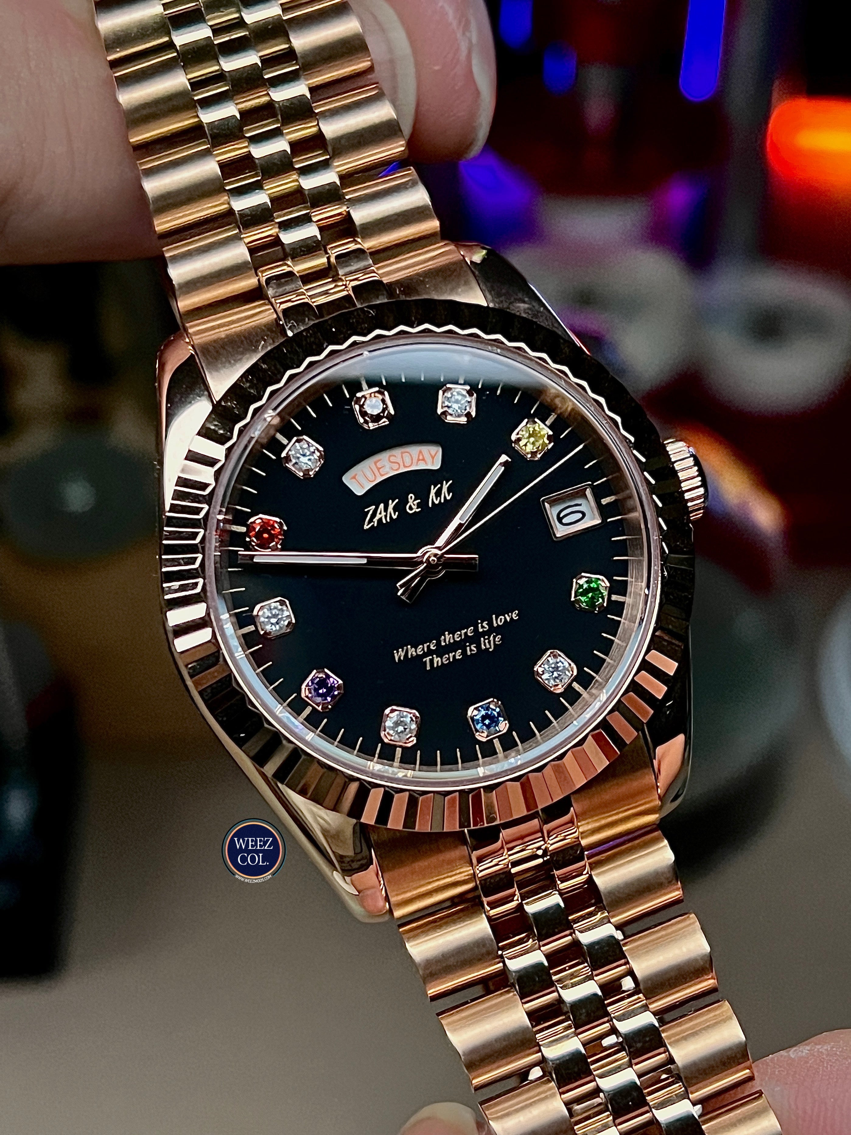 Seiko Baguette Rainbow: Rose Gold