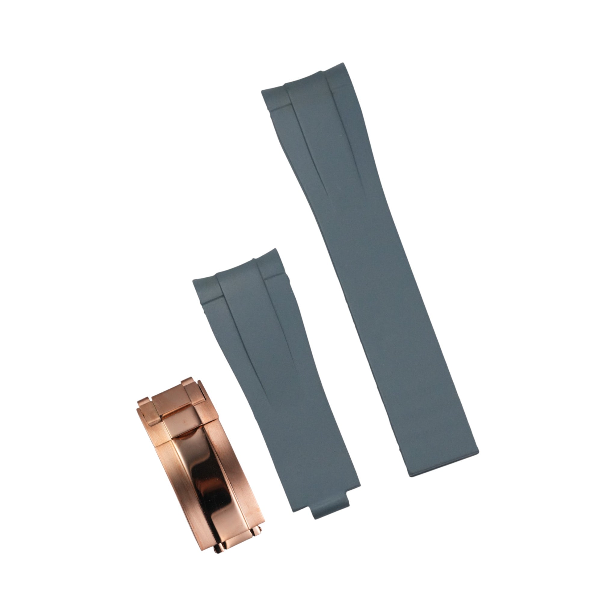 Submariner: Gray Rubber Strap with Rose Gold Clasp