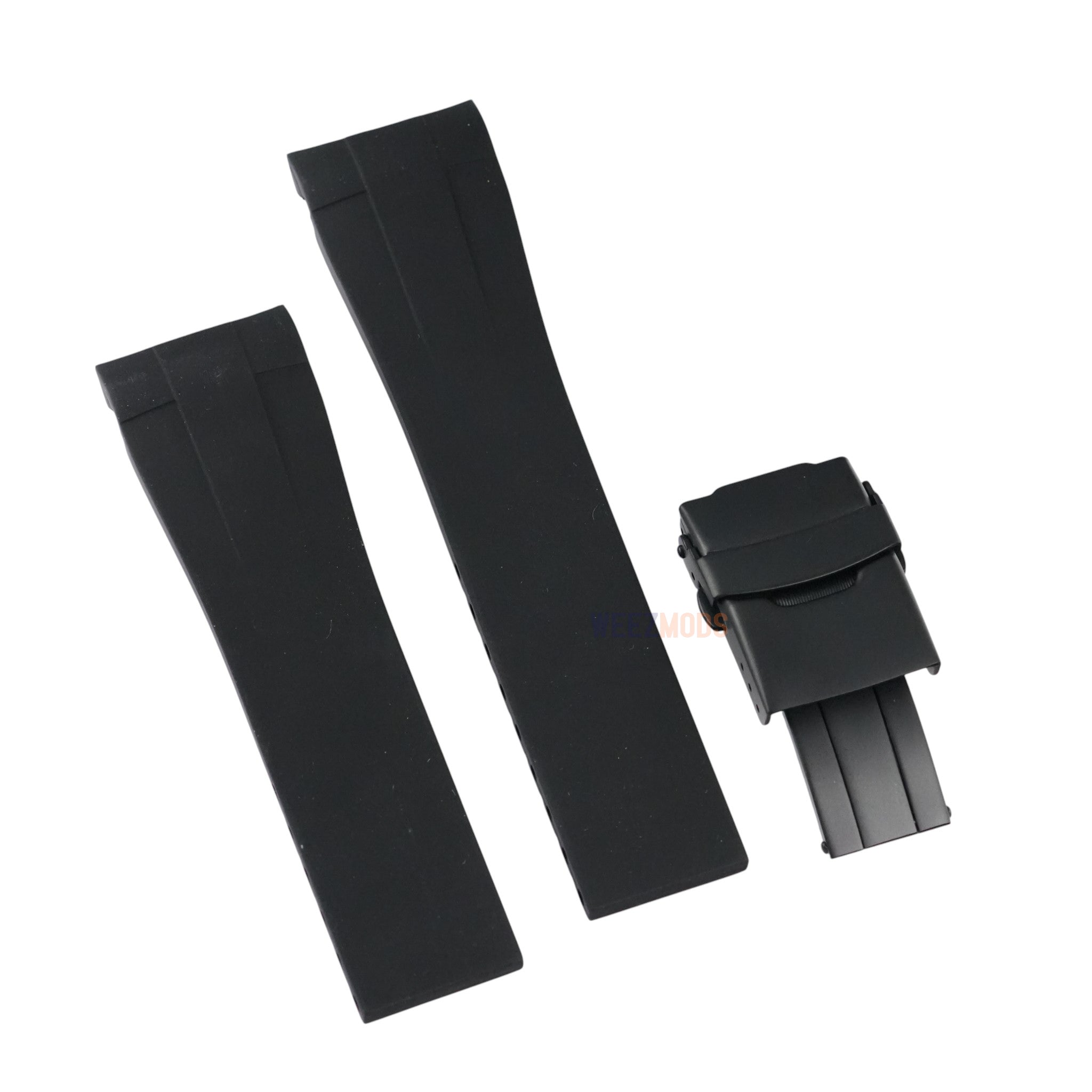 SKX007/SRPD FKM: Black Rubber Strap with Matte Black Clasp