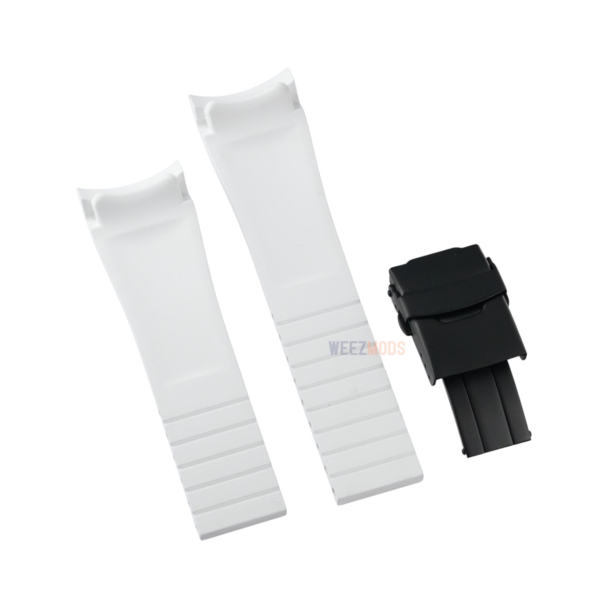 SKX007/SRPD FKM: White Rubber Strap with Matte Black Clasp