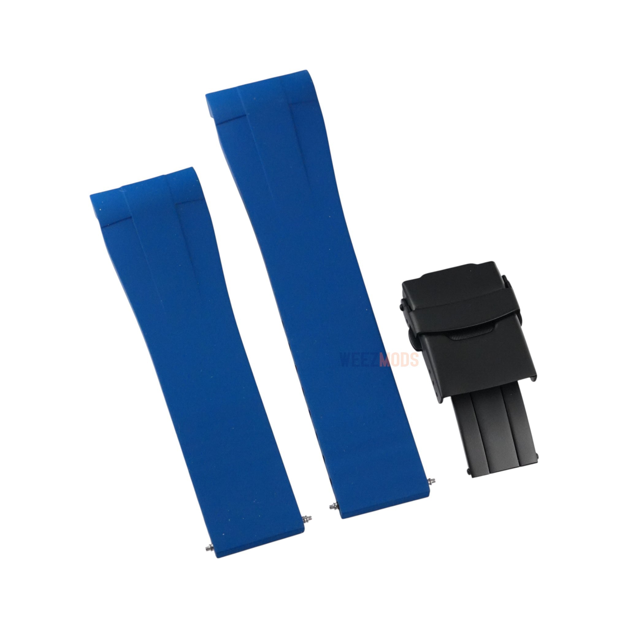 SKX007/SRPD FKM: Navy Rubber Strap with Matte Black Clasp