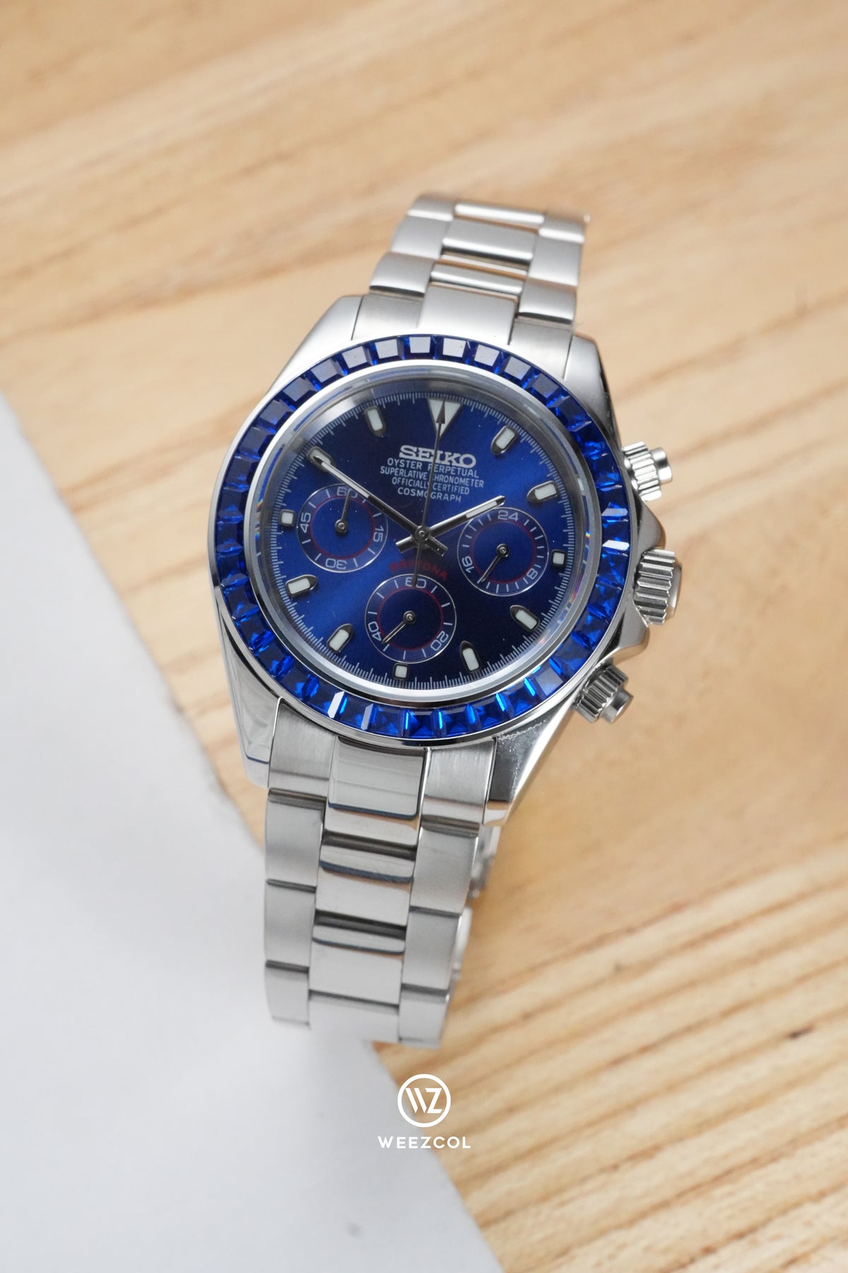 Seiko VK63: 'Blue Ruby' Chronograph Mecha-Quartz custom VK63 chronograph watch