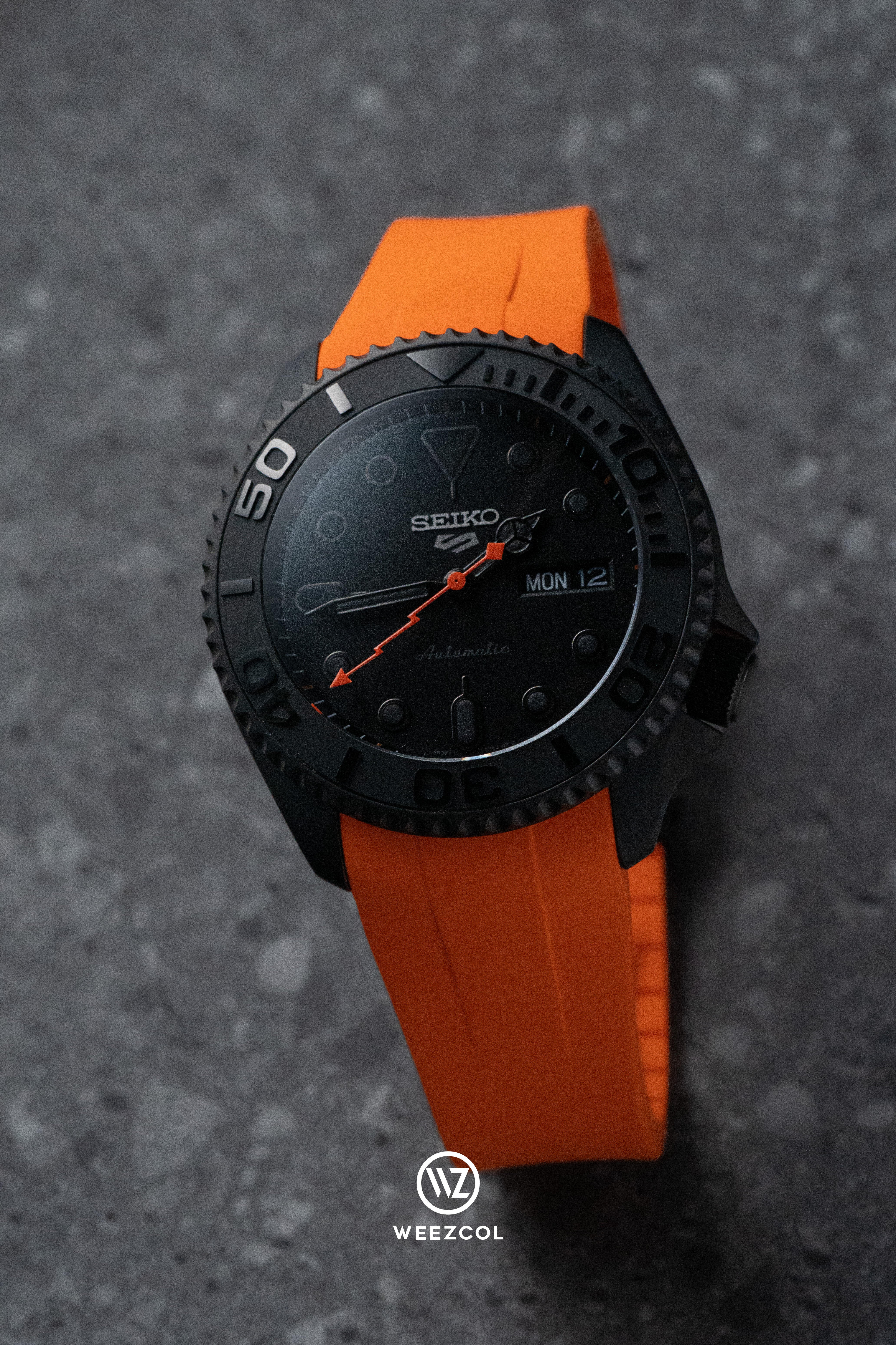 Seiko SRPD79: 'Orange' Stealth with Rubber Strap