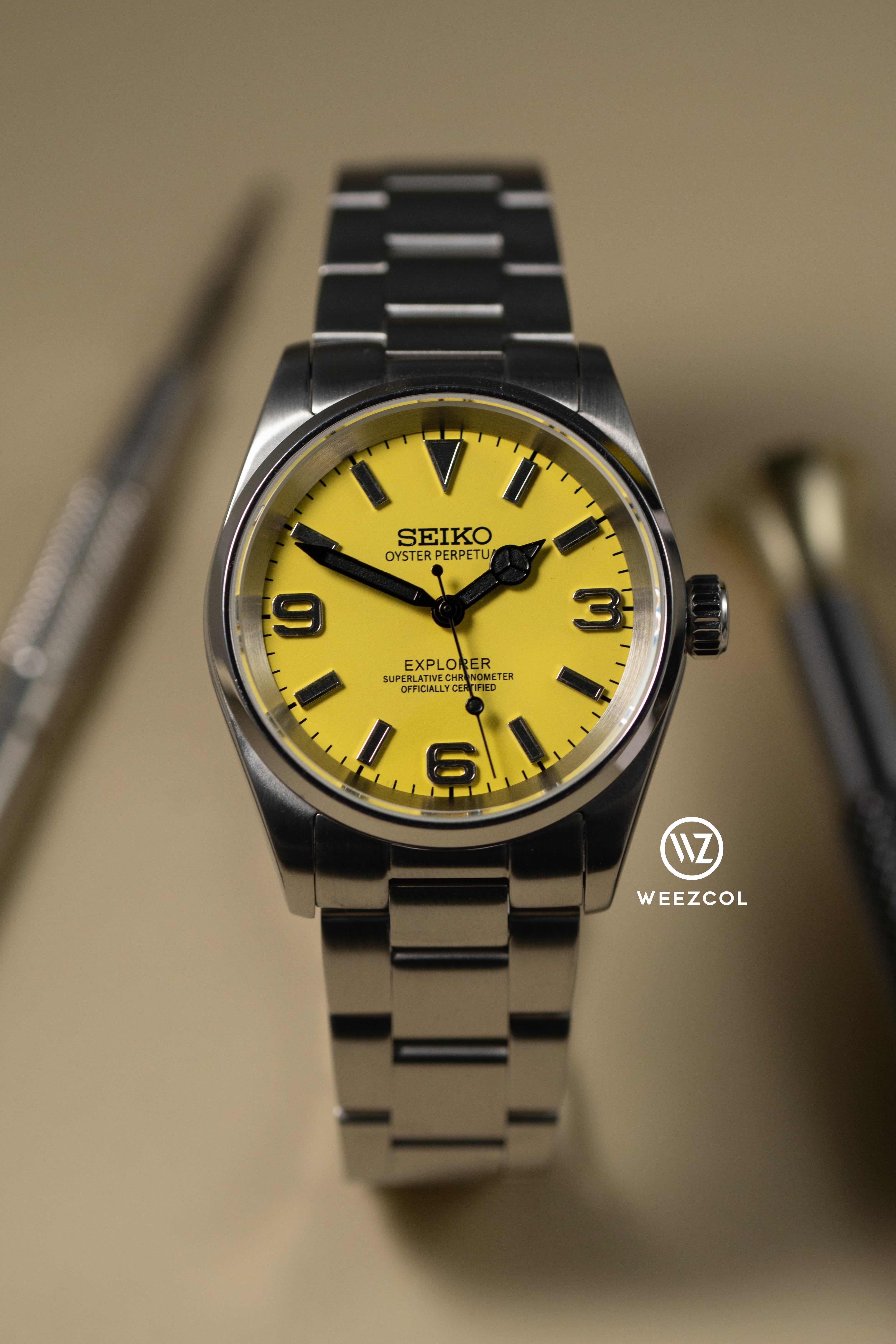 Seiko Explorer: Yellow with Black Lume