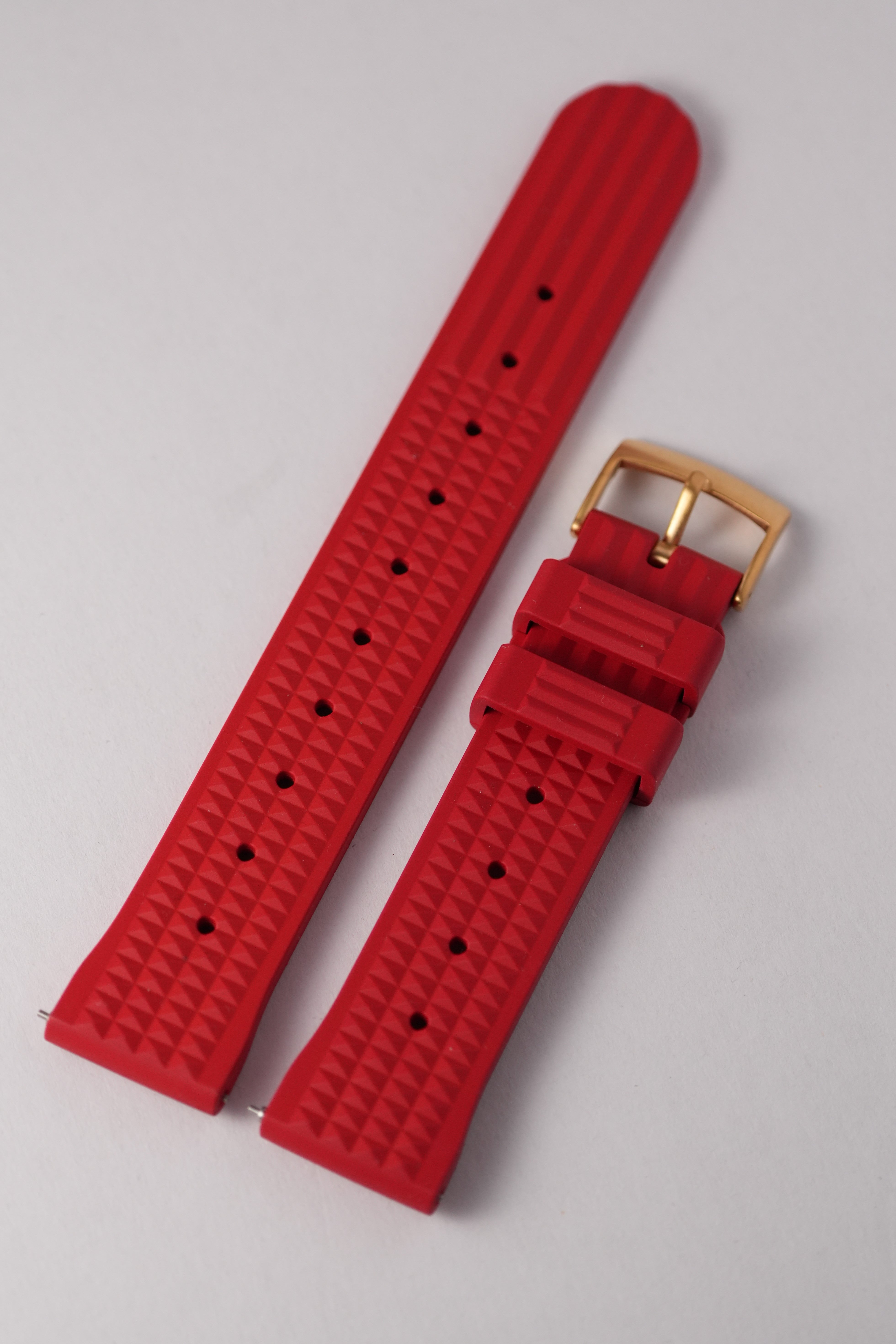 FKM: Red Waffle Rubber Strap