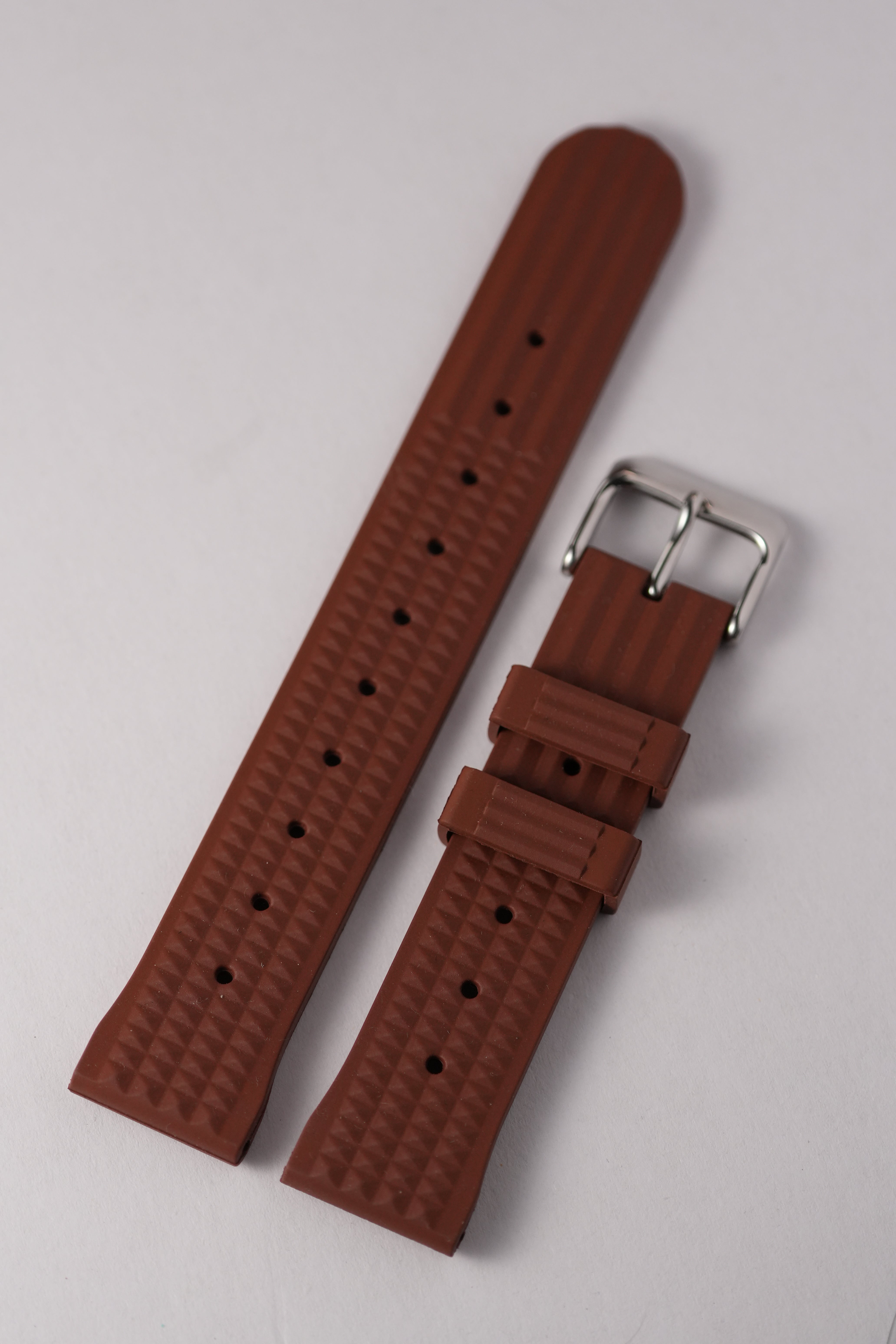 FKM: Brown Waffle Rubber Strap