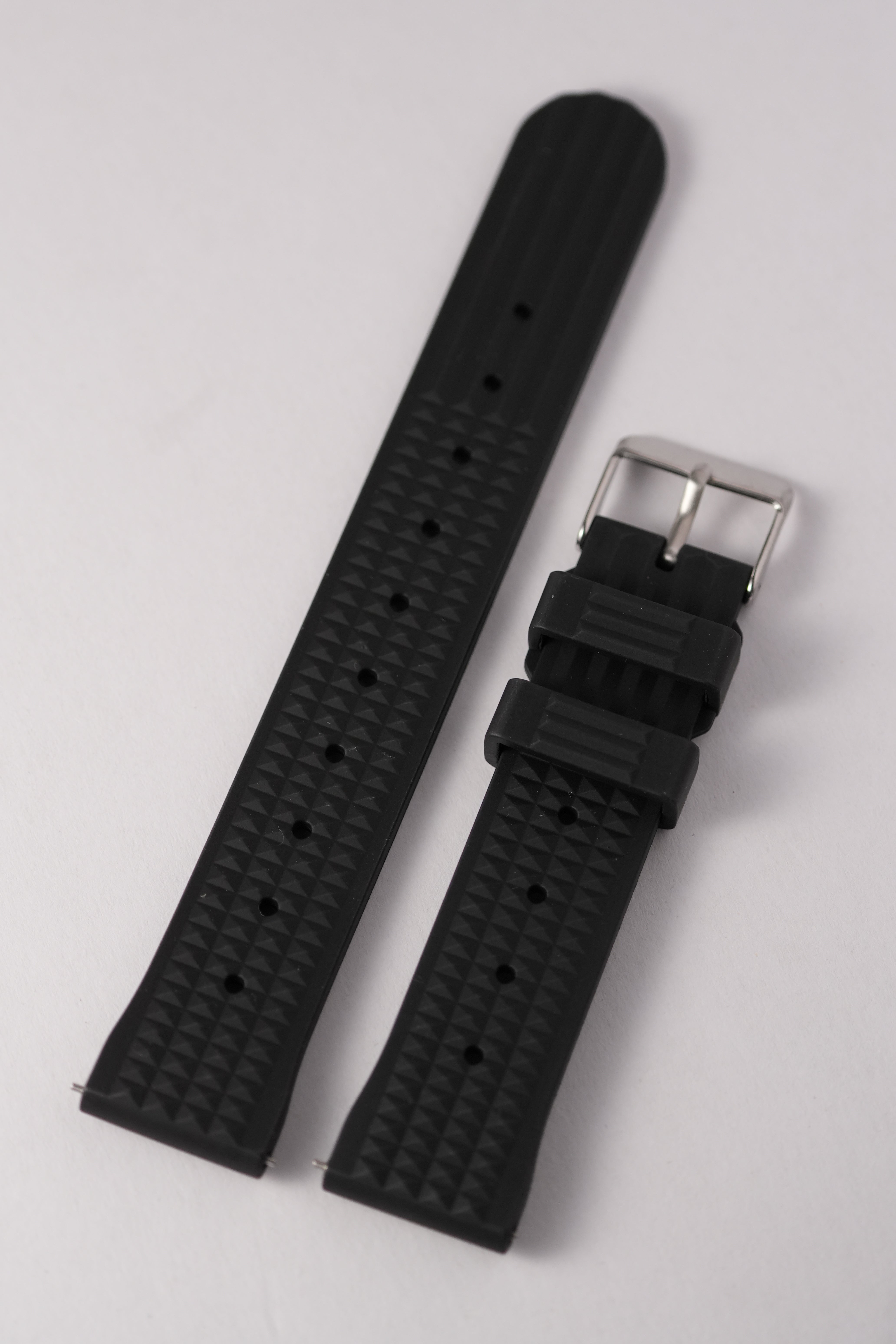 FKM: Black Waffle Rubber Strap