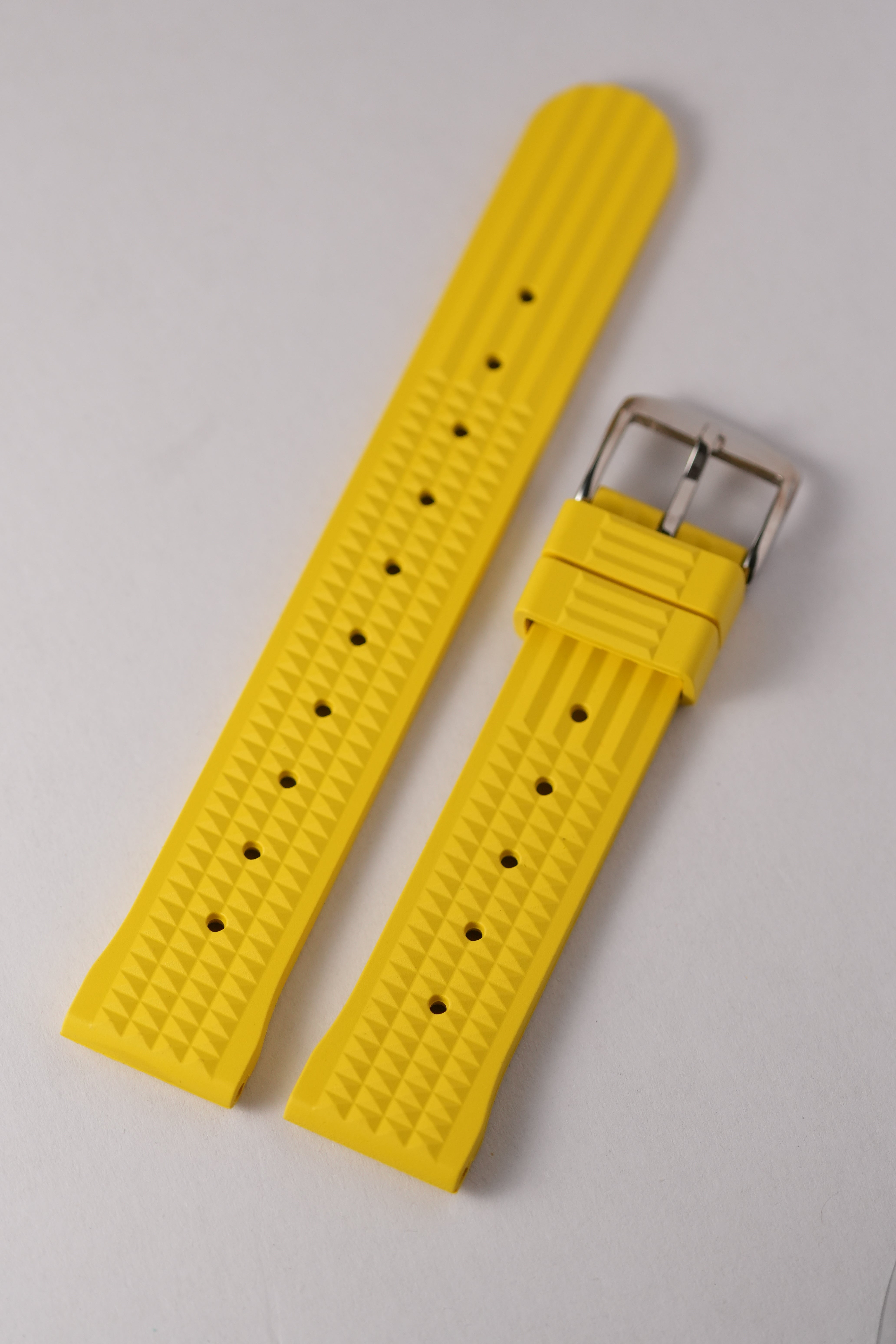 FKM: Yellow Waffle Rubber Strap