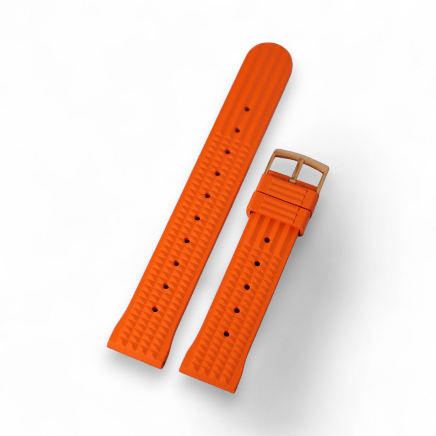 FKM: Orange Waffle Rubber Strap