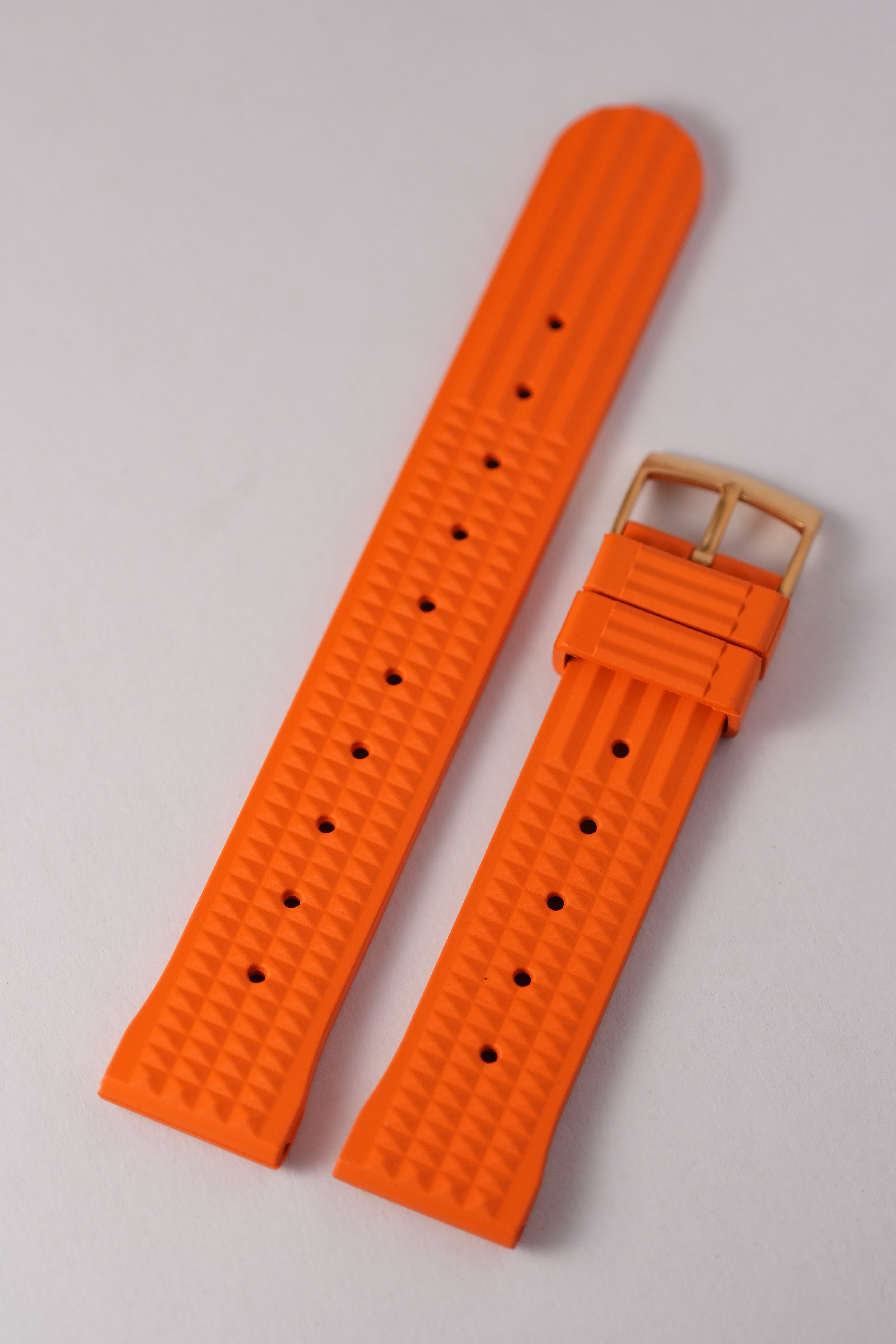 FKM: Orange Waffle Rubber Strap