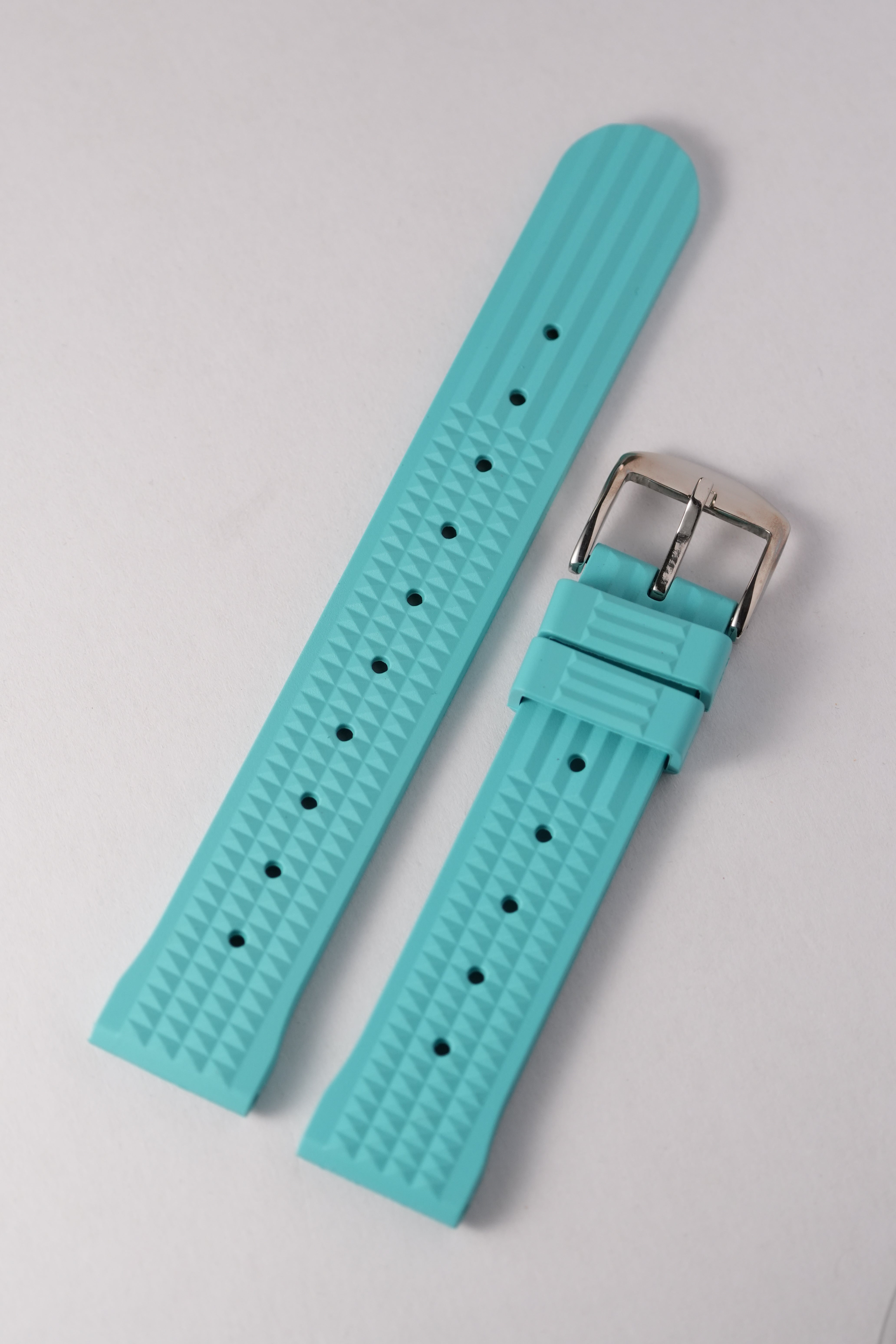 FKM: Turquoise Waffle Rubber Strap
