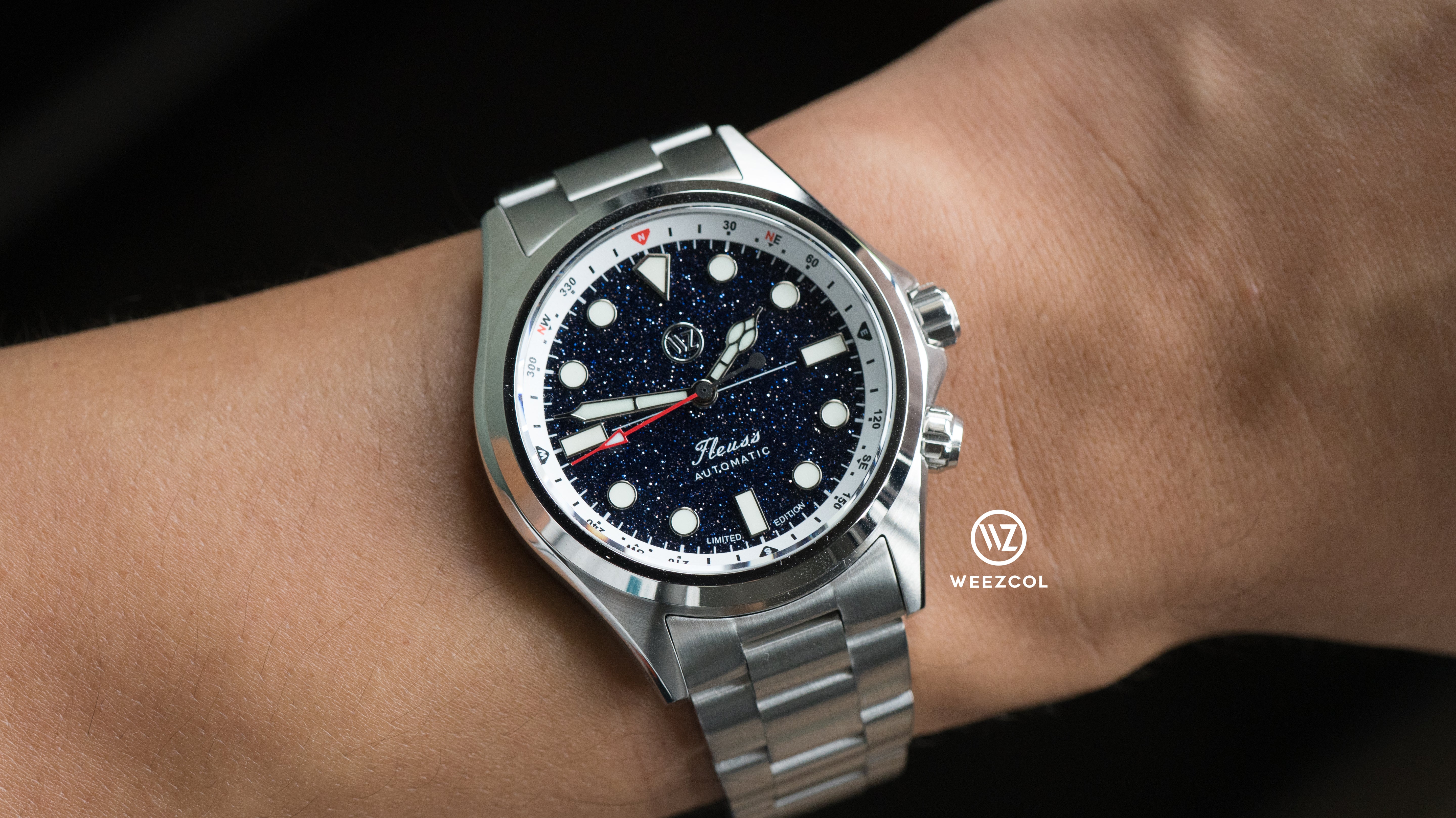 Alpinist Aventurine: Brushed Silver w/ White Compass Ring