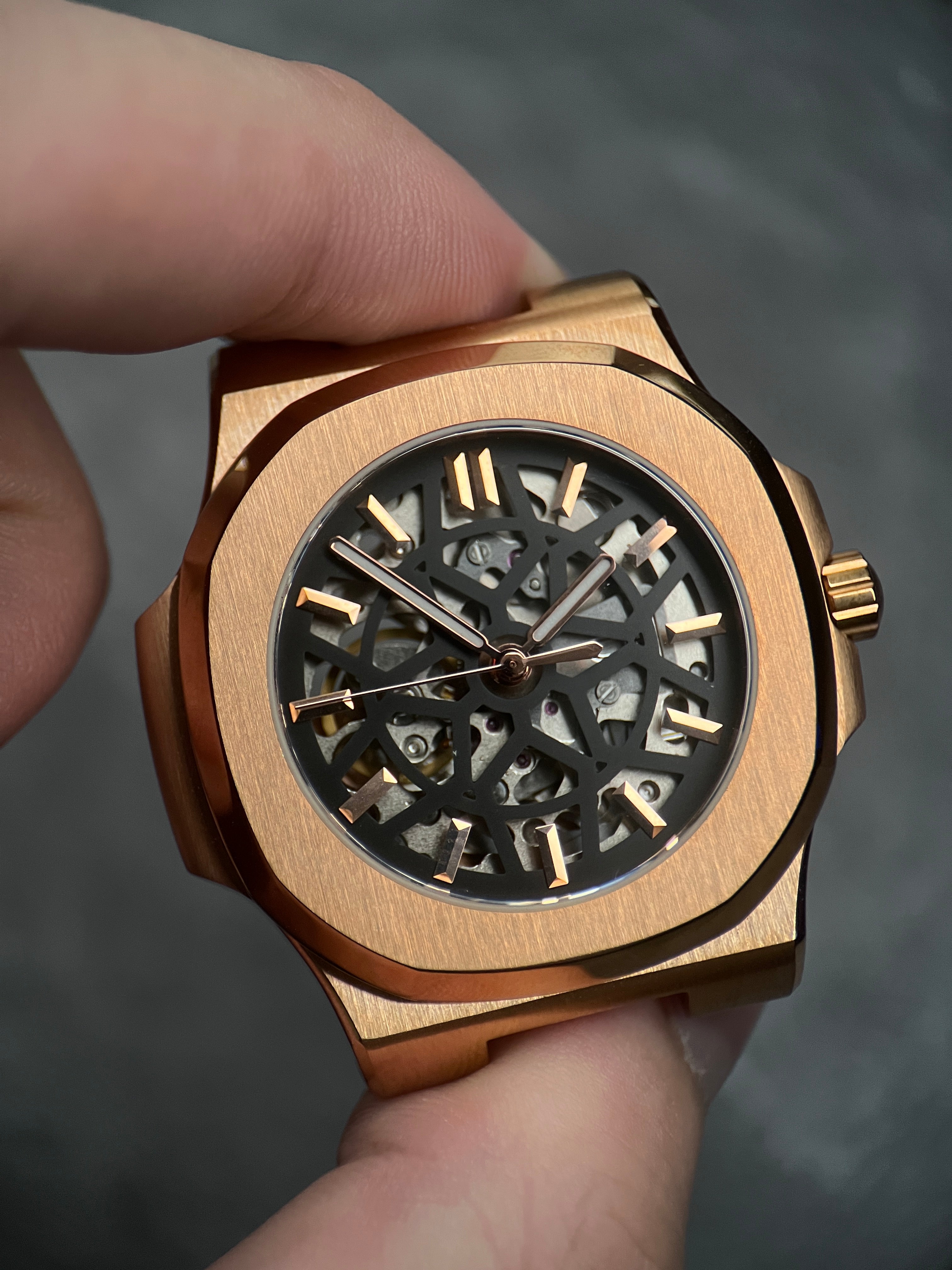 Seiko Nautilus: Matte Black in Rose Gold