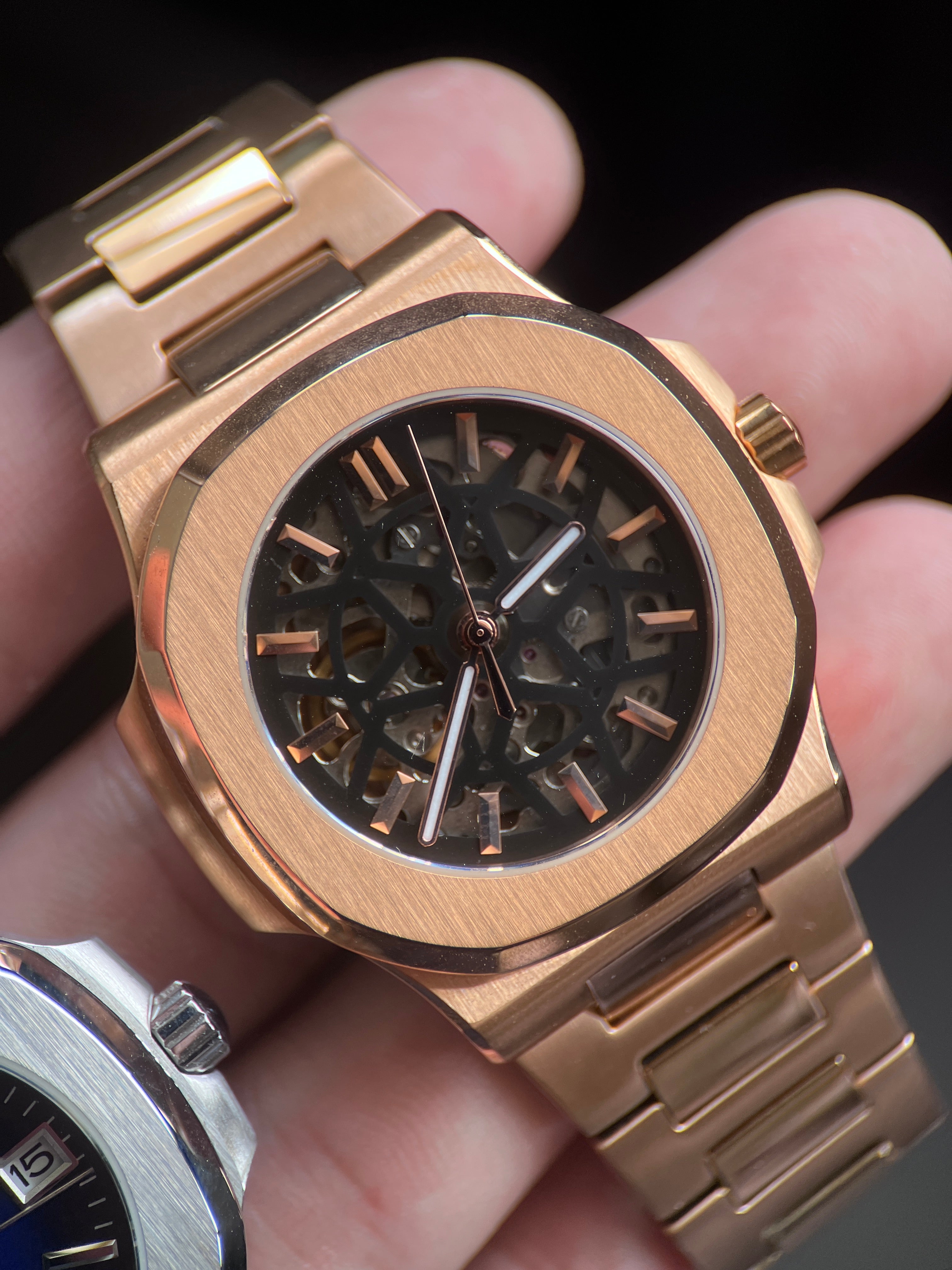 Seiko Nautilus: Matte Black in Rose Gold