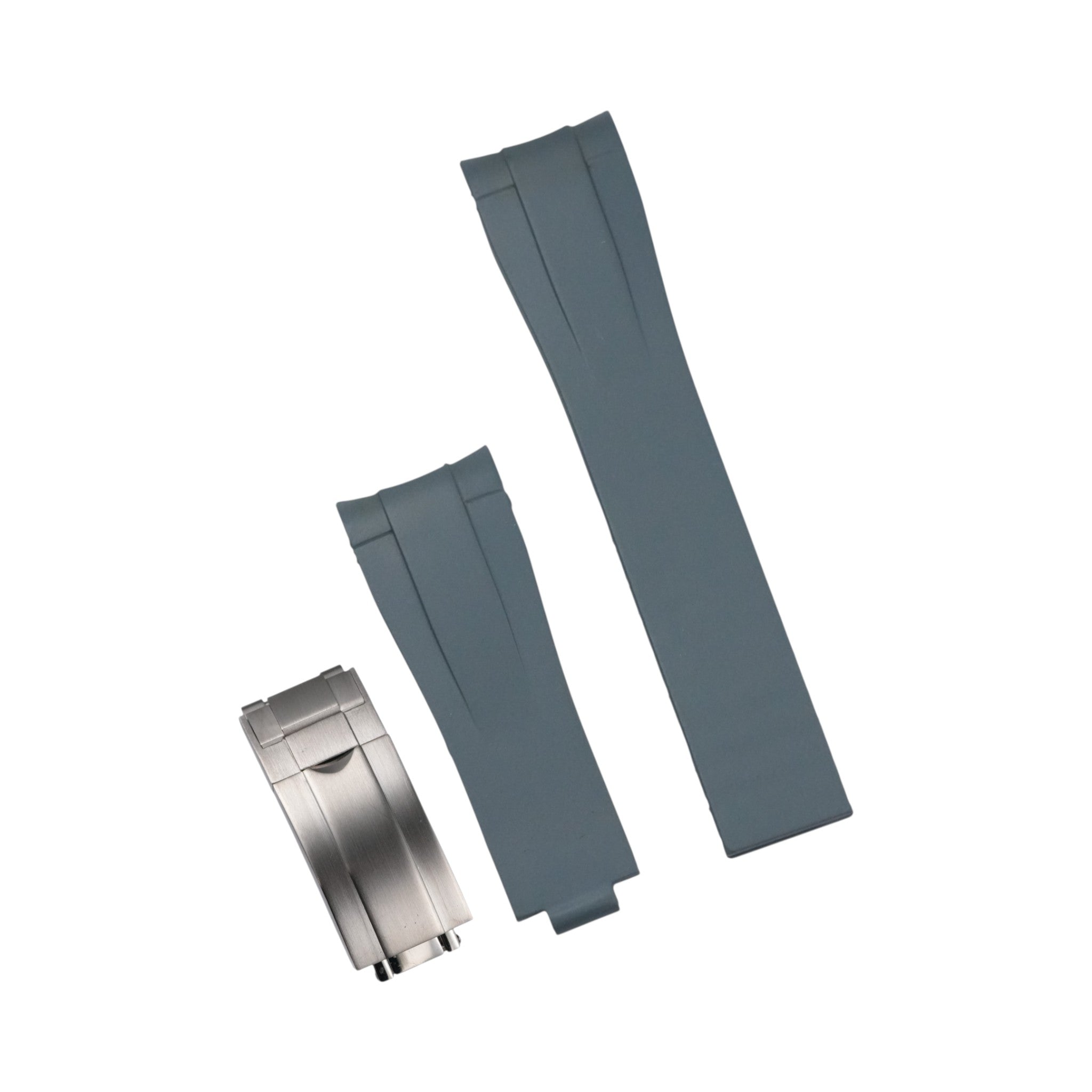 Submariner: Gray Rubber Strap with Brushed Silver Clasp