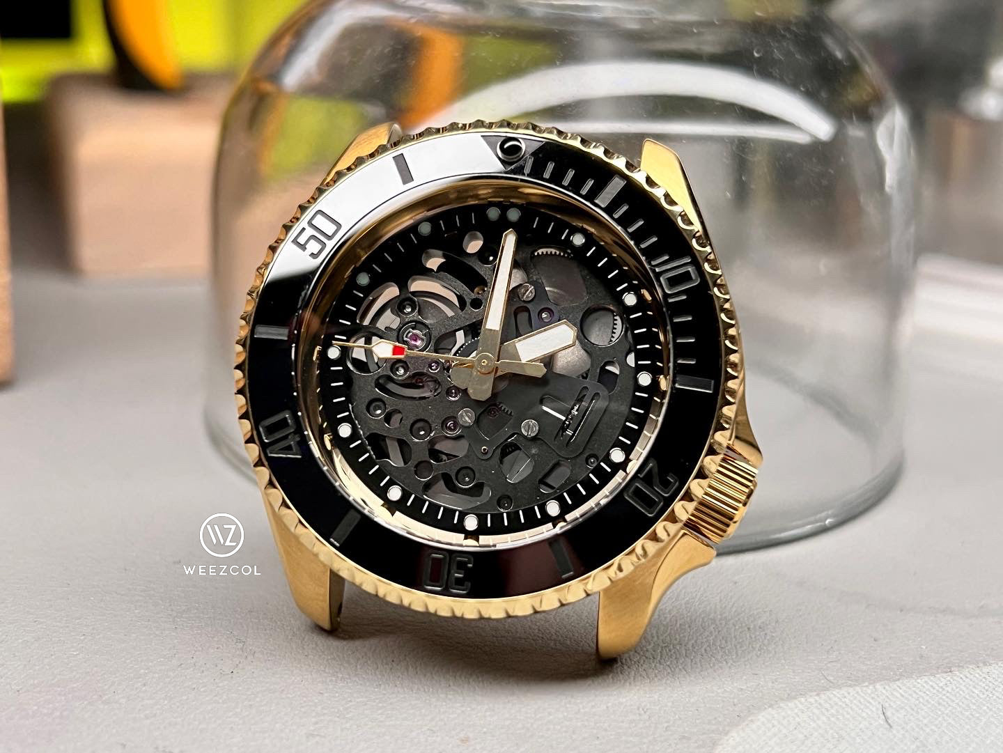 SKX007 Skeleton NH72: Brushed Gold