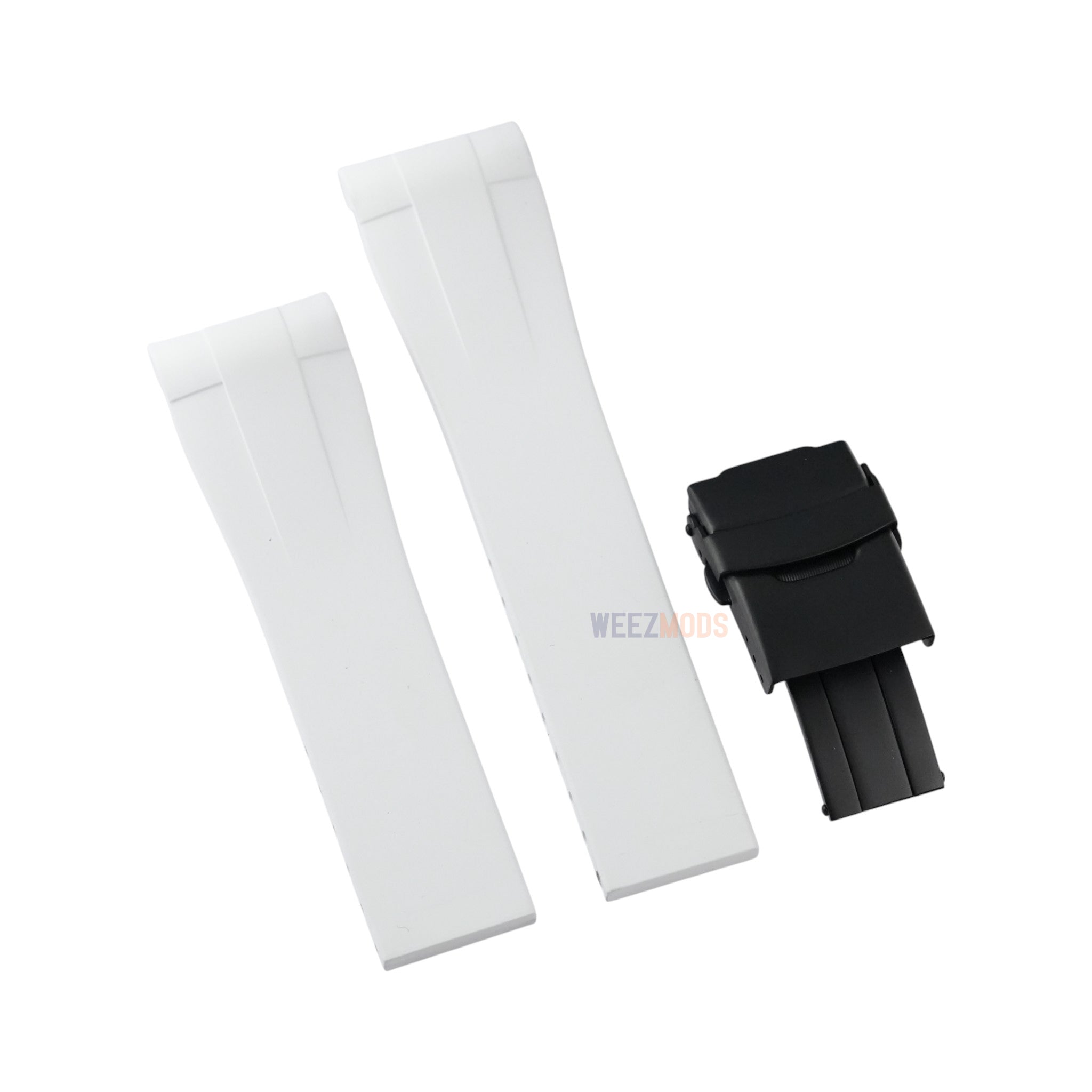 SKX007/SRPD FKM: White Rubber Strap with Matte Black Clasp