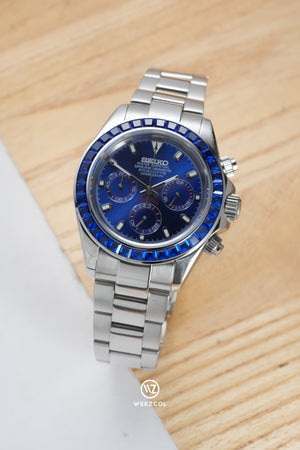 Seiko VK63: 'Blue Ruby' Chronograph Mecha-Quartz custom VK63 chronograph watch