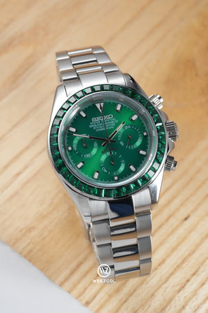 Seiko VK63: 'Emerald' Chronograph Mecha-Quartz custom VK63 chronograph watch