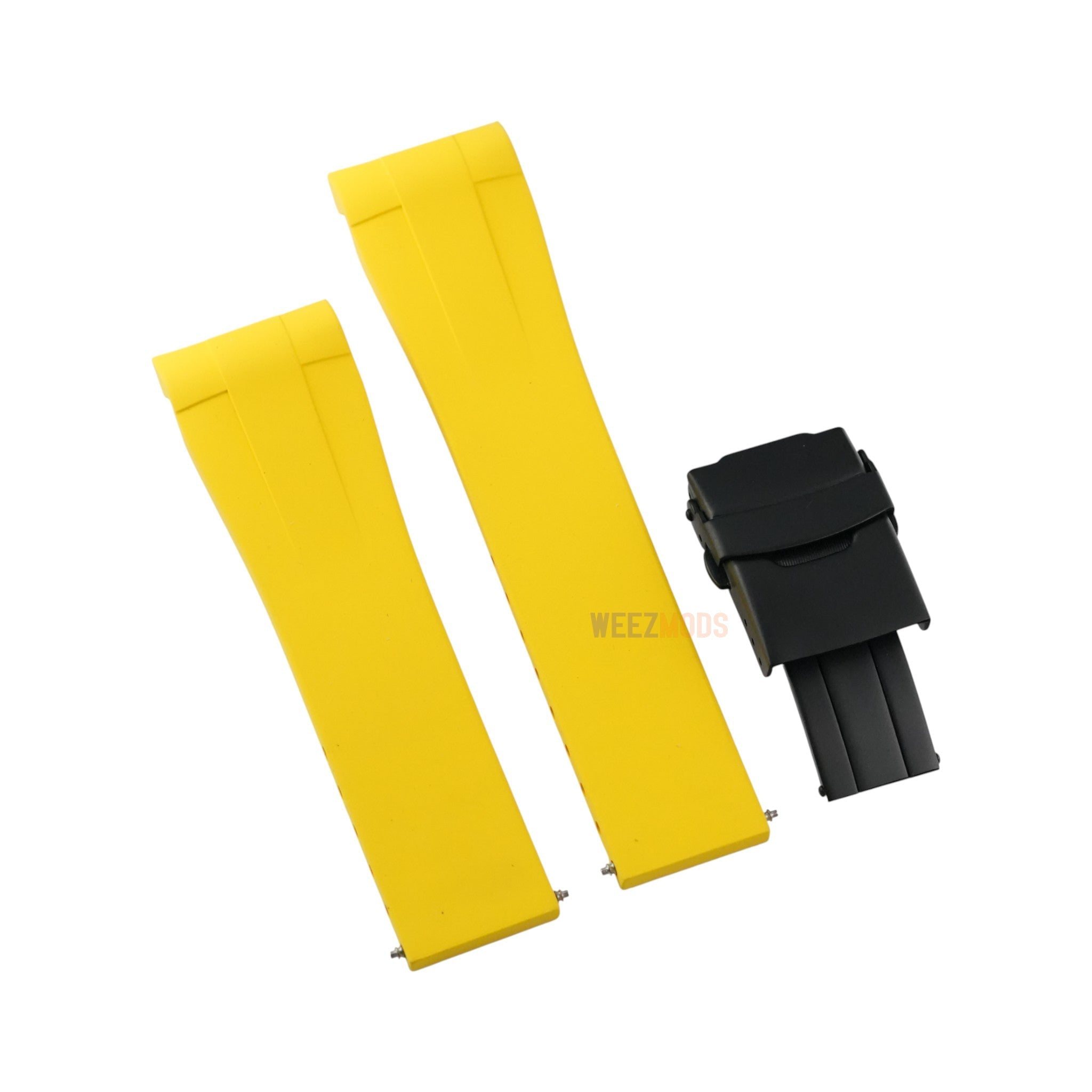 SKX007/SRPD FKM: Yellow Rubber Strap with Matte Black Clasp