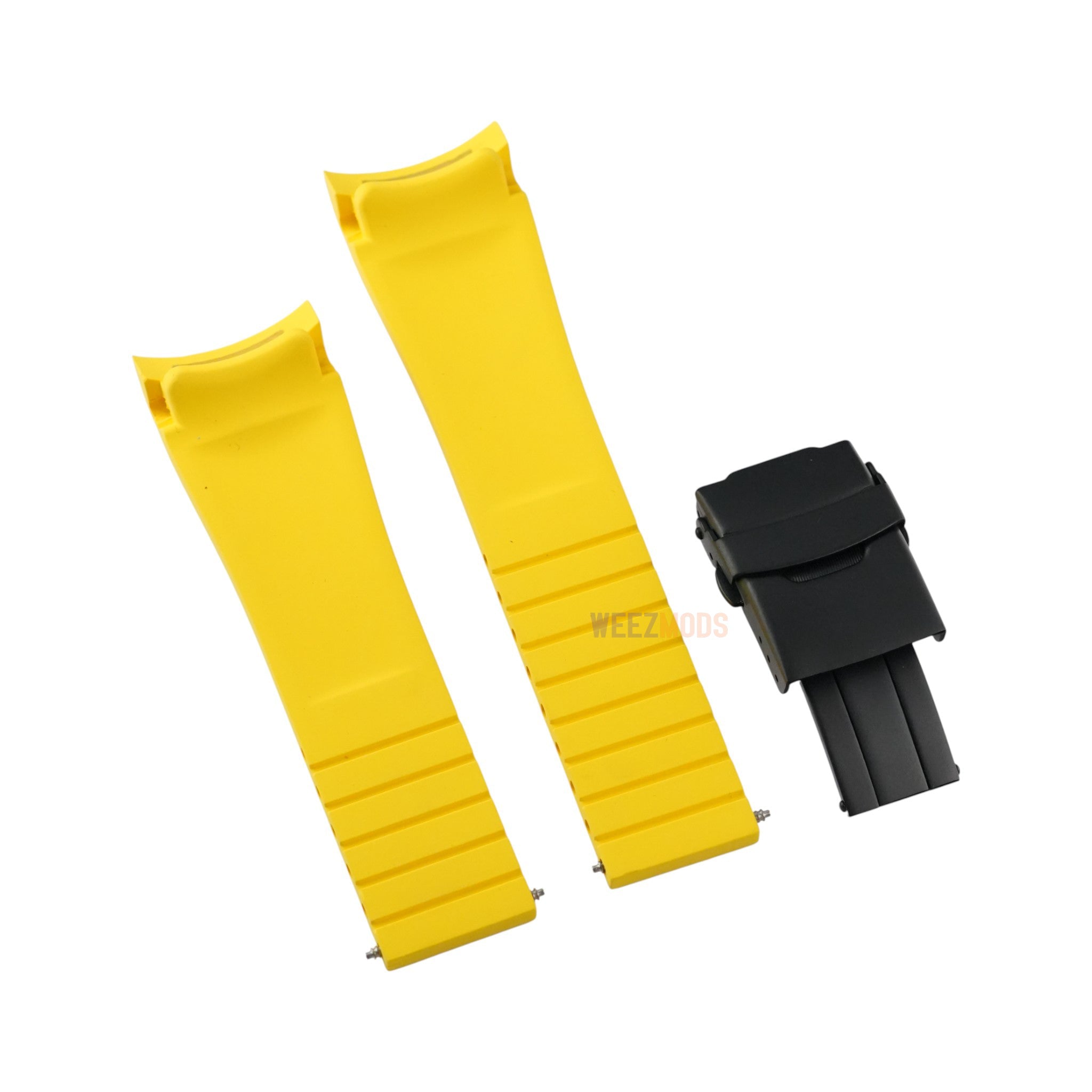 SKX007/SRPD FKM: Yellow Rubber Strap with Matte Black Clasp