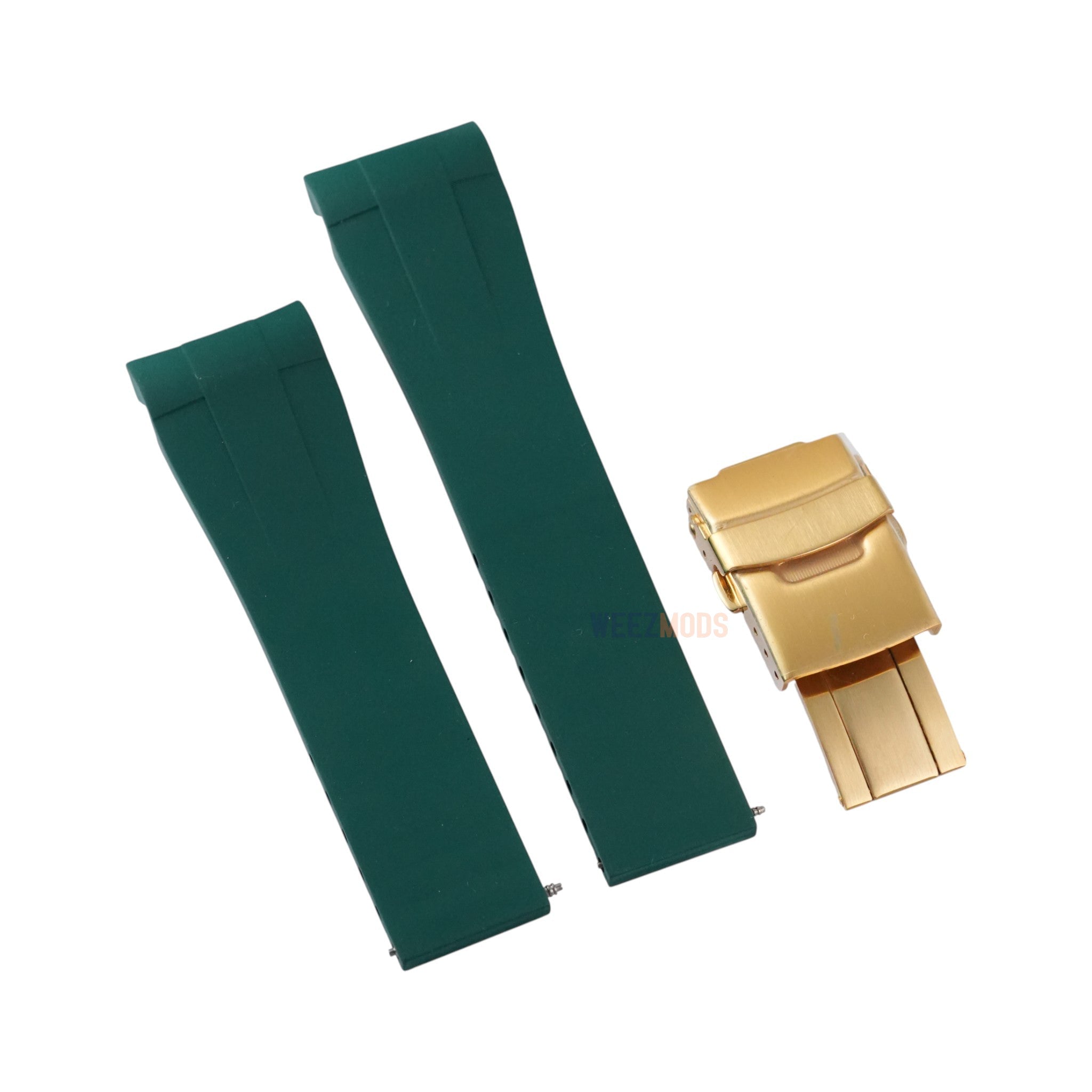 SKX007/SRPD FKM: Green Rubber Strap with Matte Black Clasp