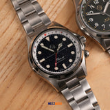Alpinist SRPJ91 'GMT': Brushed Silver with White Compass Ring