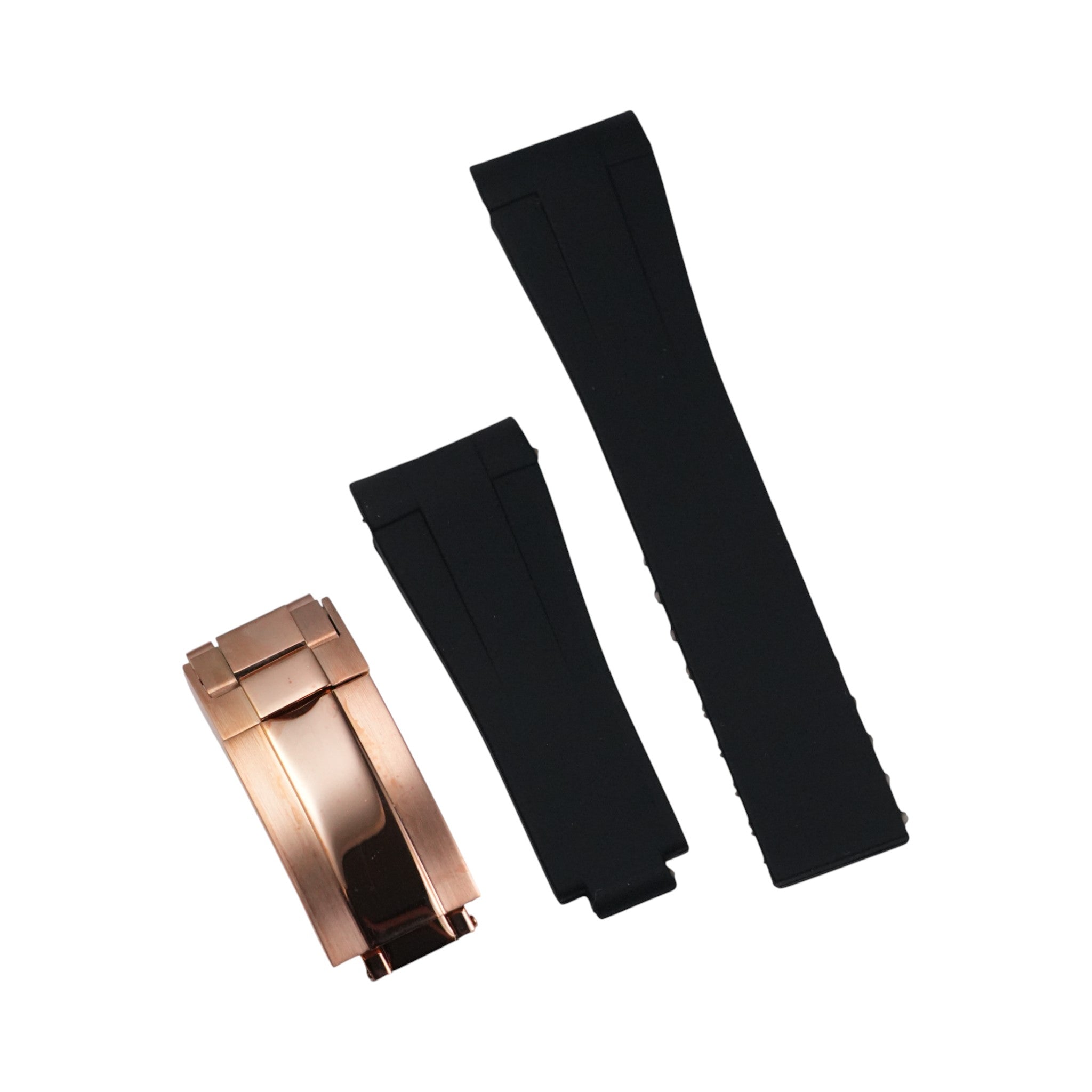 Submariner: Black Rubber Strap with Rose Gold Clasp