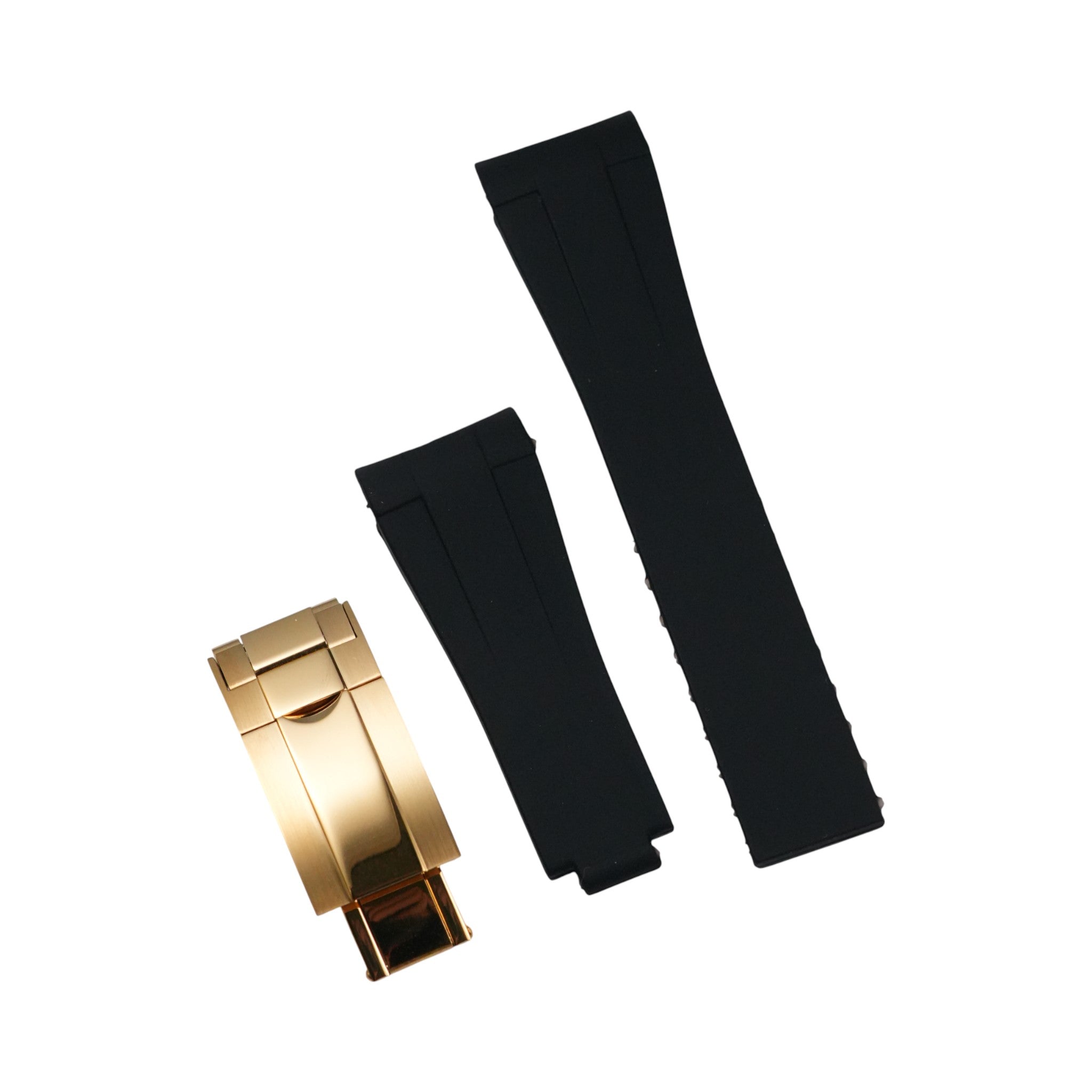 Submariner: Black Rubber Strap with Gold Clasp