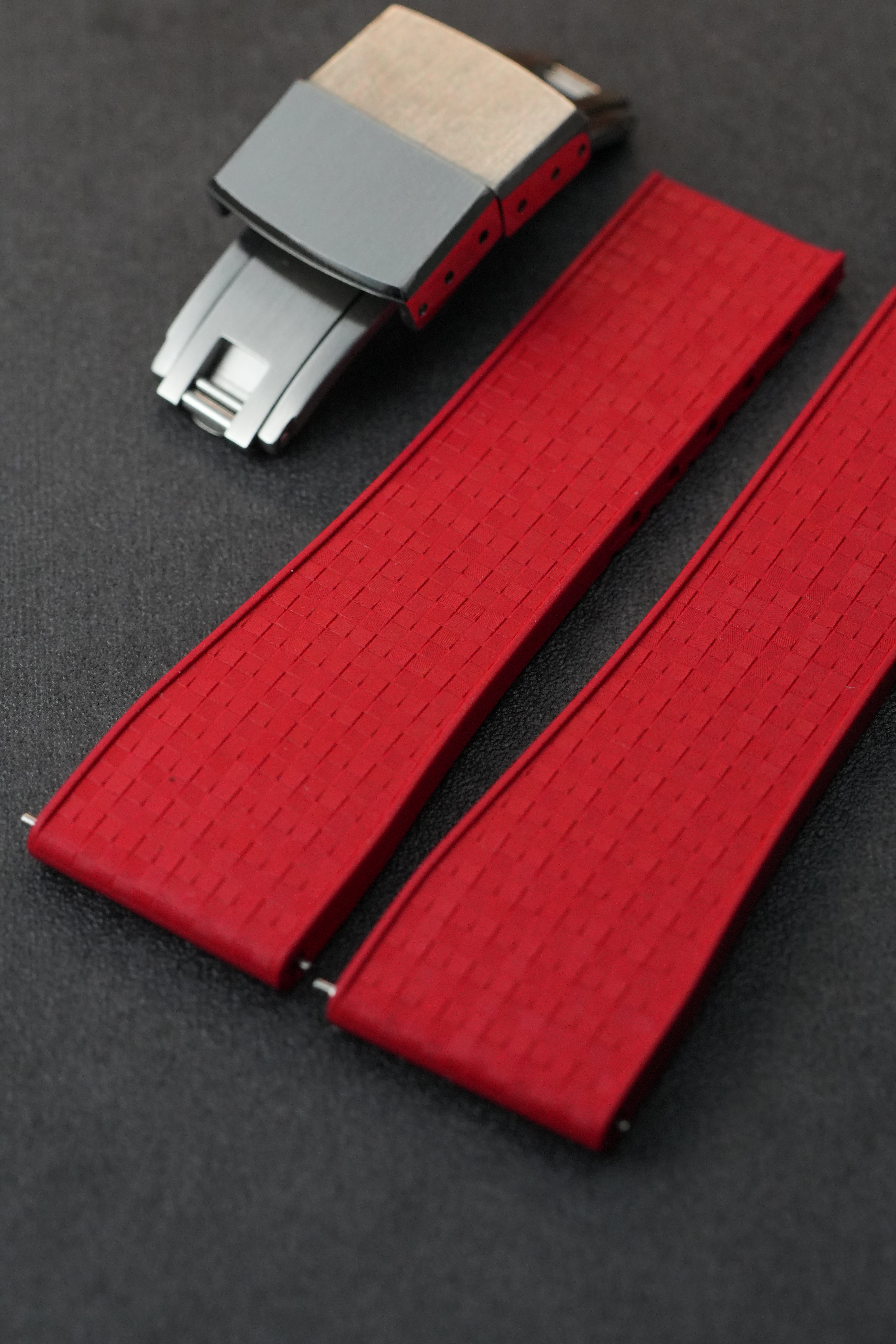 CTS FKM: Red Mosaic Rubber Strap