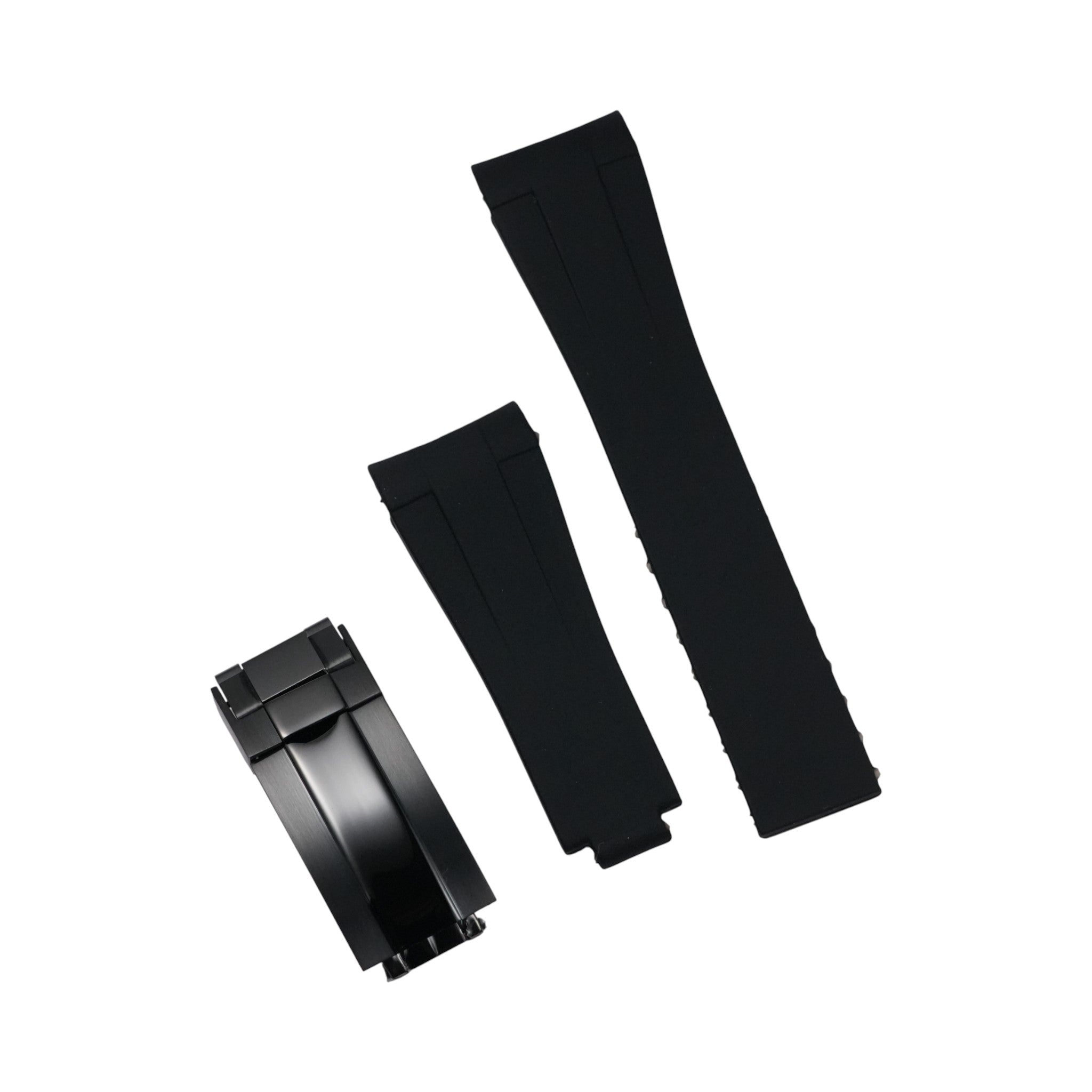 Submariner: Black Rubber Strap with Black Clasp