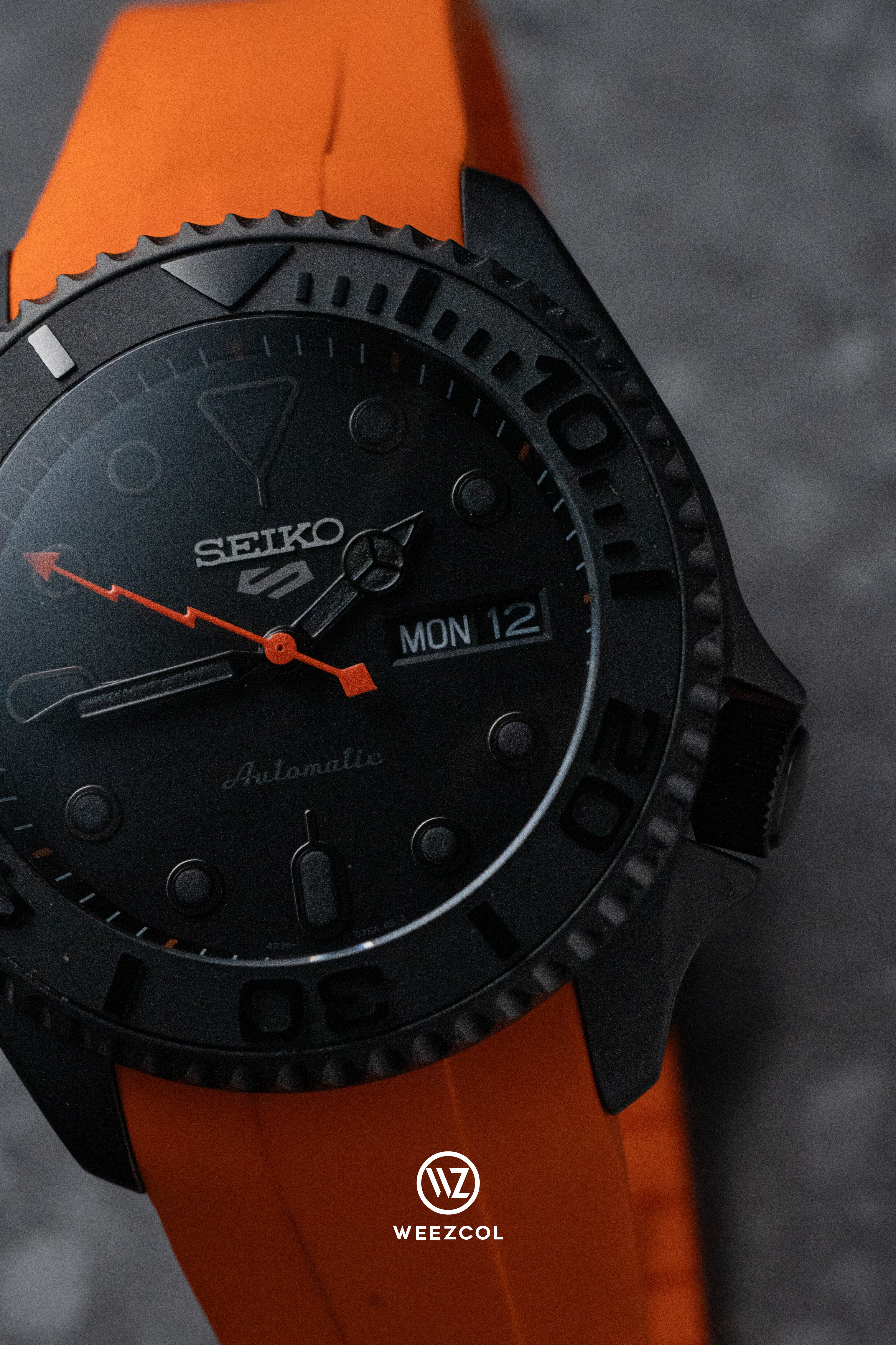 Seiko SRPD79: 'Orange' Stealth with Rubber Strap