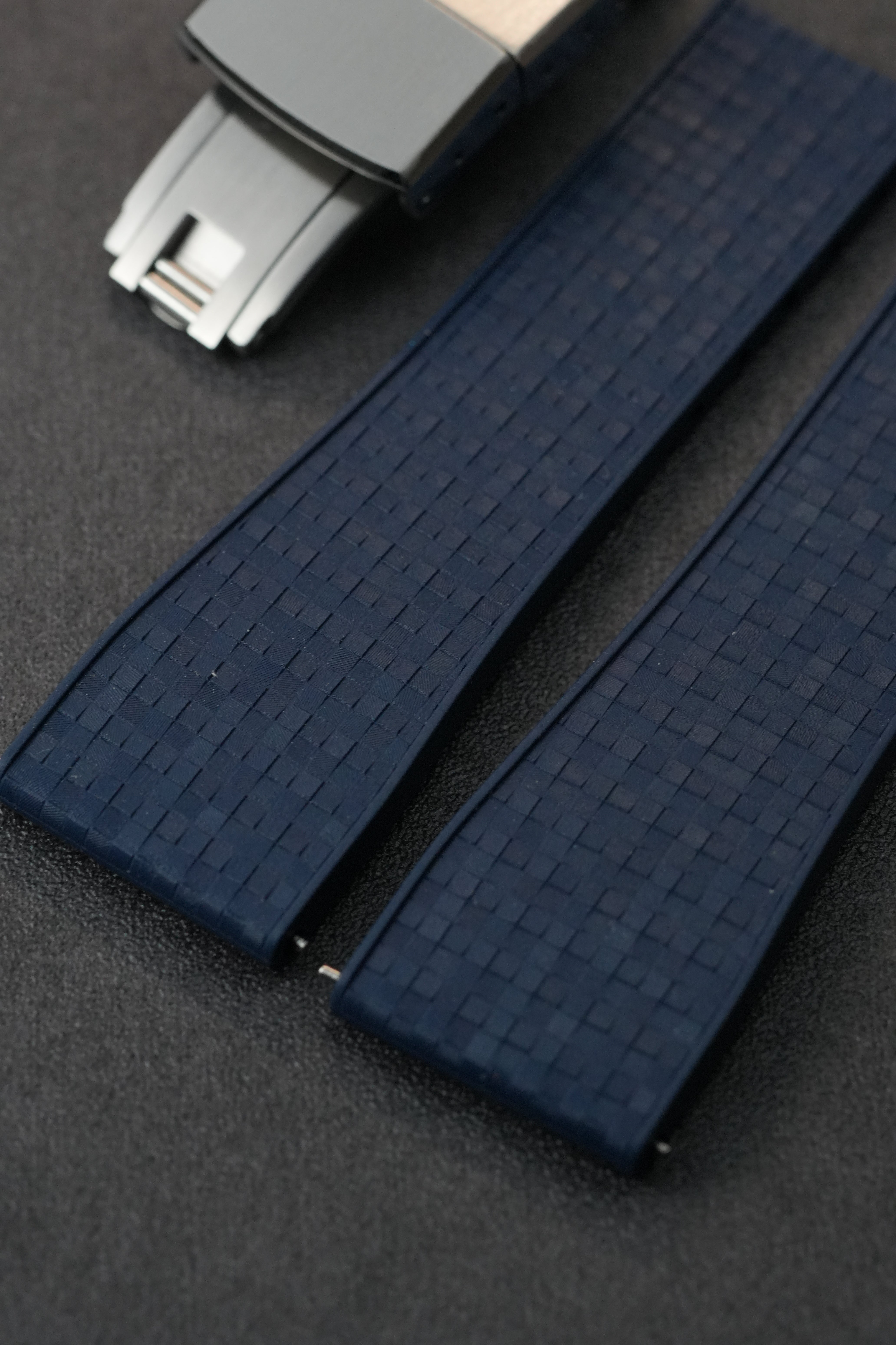 CTS FKM: Navy Blue Mosaic Rubber Strap