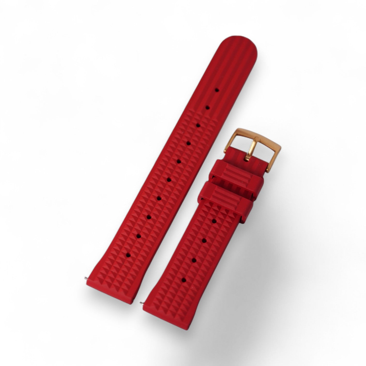 FKM: Red Waffle Rubber Strap