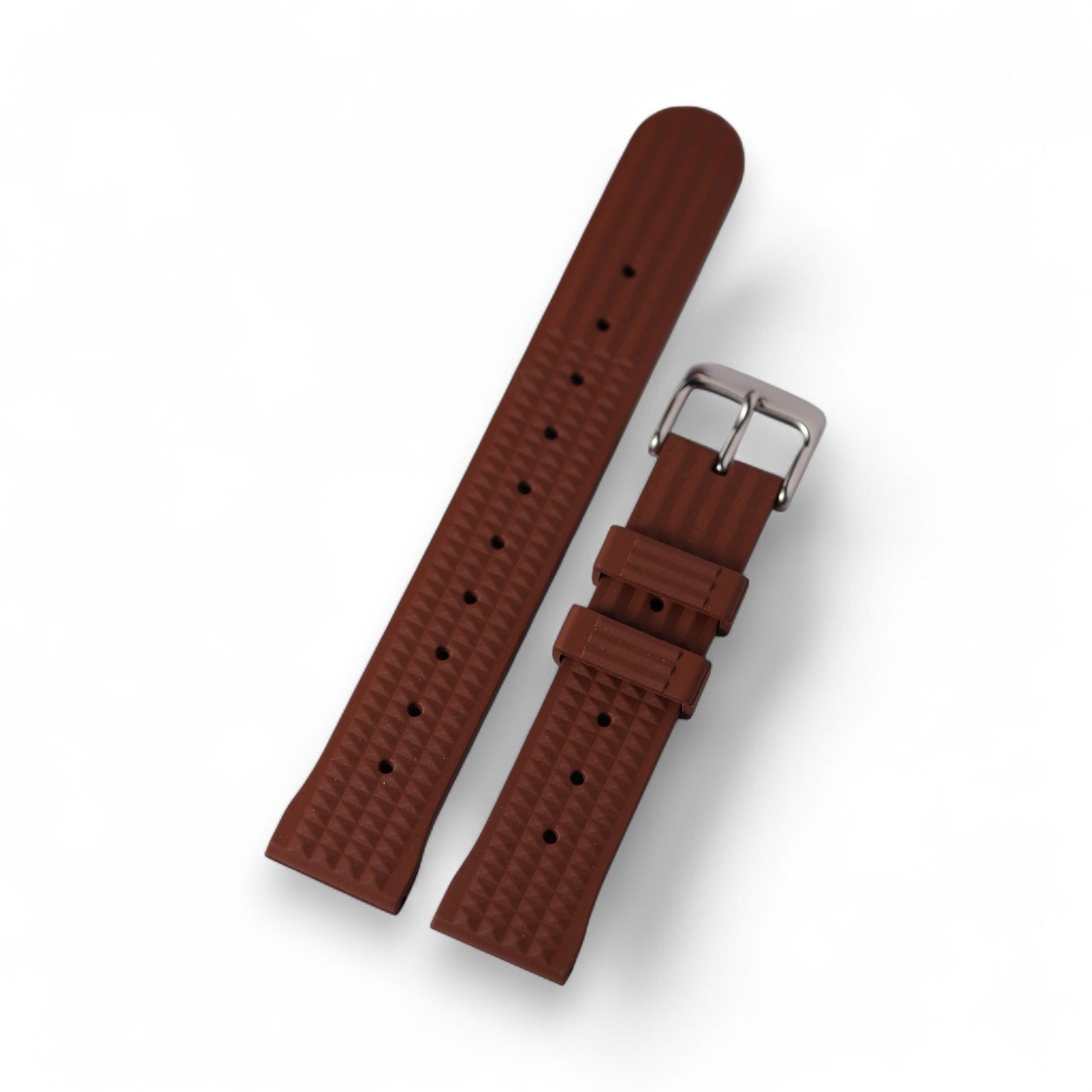FKM: Brown Waffle Rubber Strap